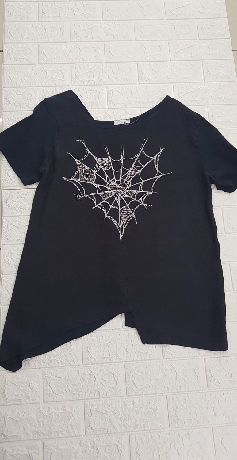 Ub Creative - Studded Spider Web T-Shirt
