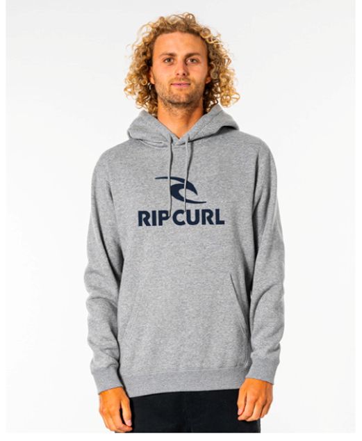 Rip Curl - New Corp Icon Hood - Grey Melange, Colour: Grey, SIze: XS
