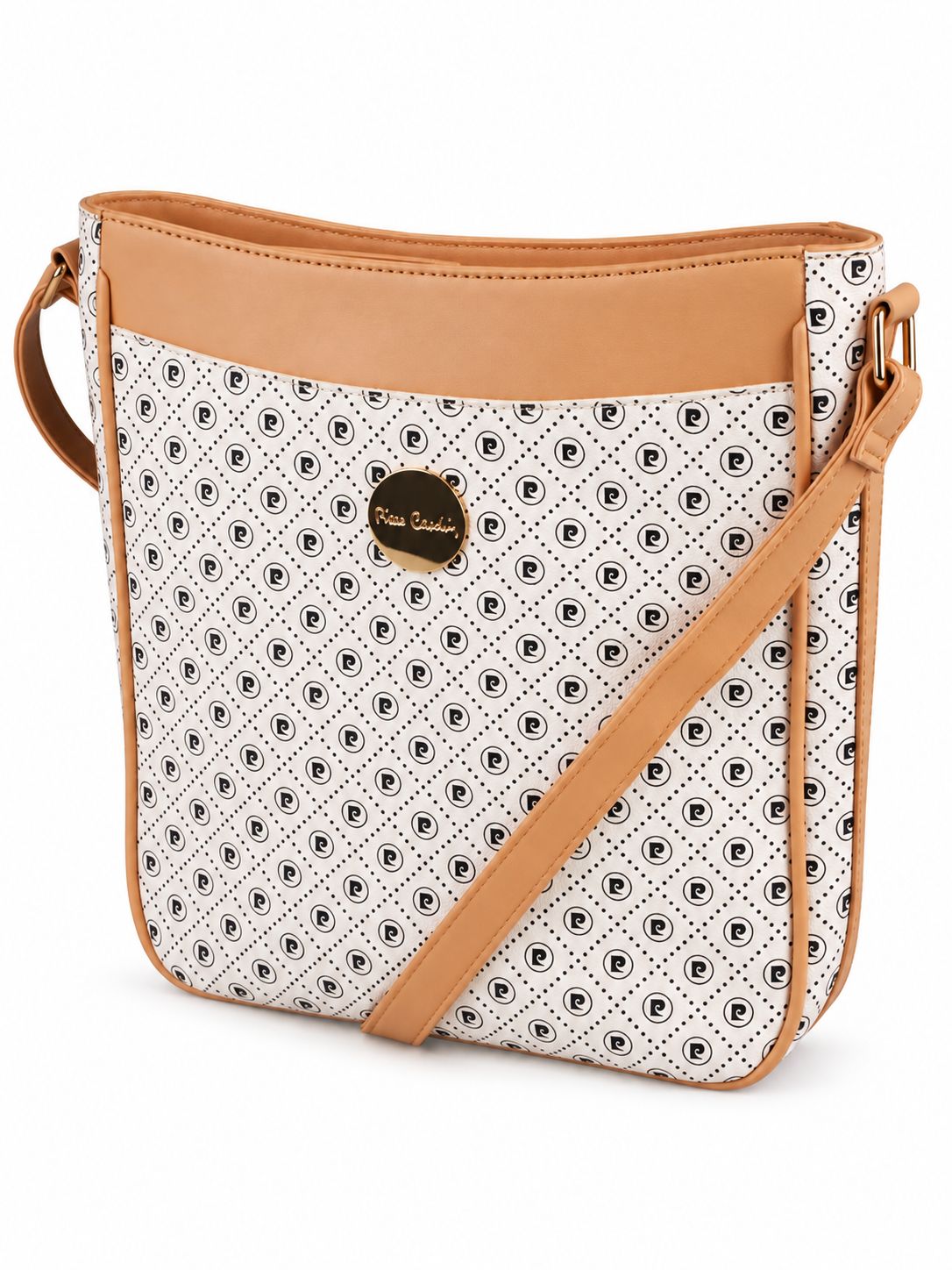 Pierre Cardin - Karina Crossbody - White with Beige Trim