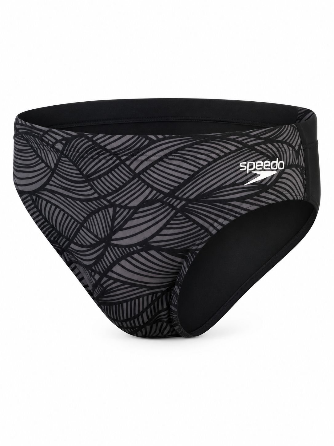 Speedo Men's Allover 7cm Briefs - Black/Charcoal, Sizes: Size 28