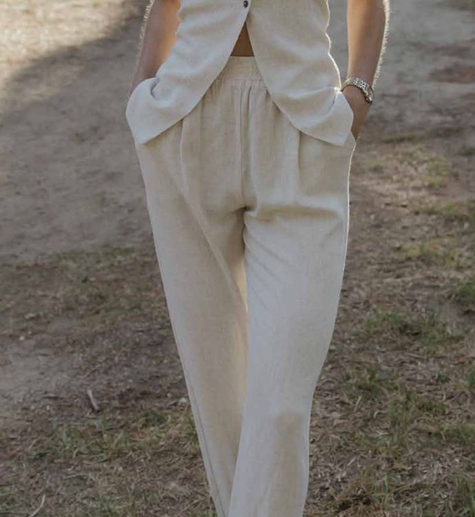 Lila Rose - Santorini Pleated Pants - Rayon Linen