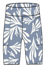Lizzy - Tenel - Short Tights - LS23301, Colour: Blue Matisse Leaf, Sizes: X-Small