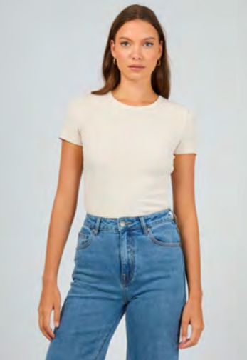 EVE Baby Rib Tee - Oat - 64X5147