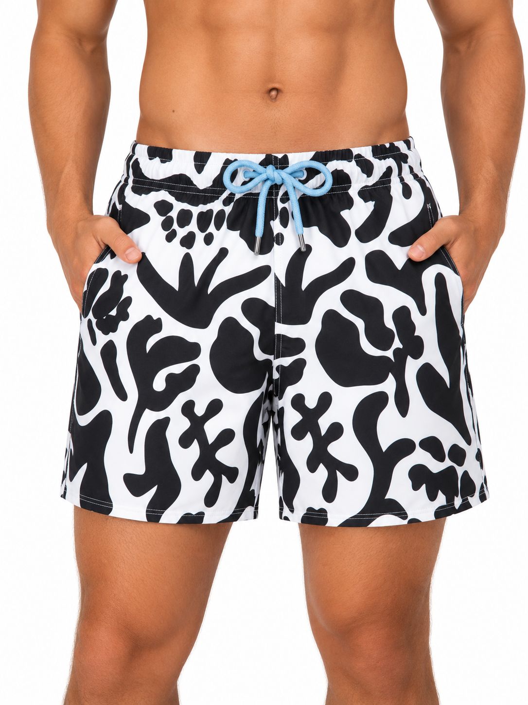 Granadilla - Mens Original Shorts - Baroque Floral - White /Black, Sizes: X-Small