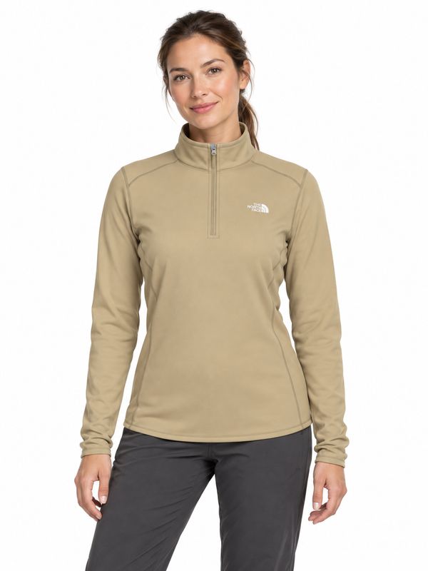 TNF - W 100 GLACIER 1/4 ZIP - EU - Khaki Stone