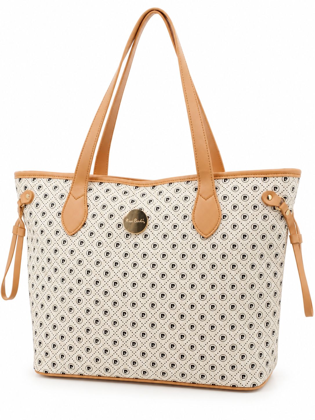 Pierre Cardin - Karina Tote - White with Beige Trim