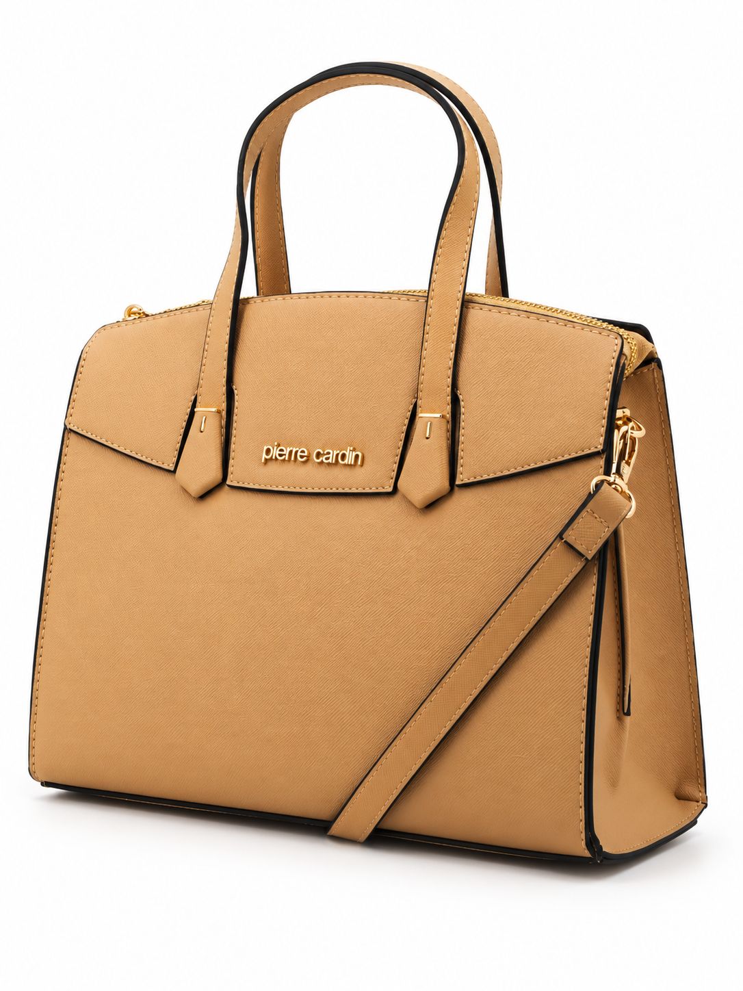 Pierre Cardin - Vivian Structured Satchel., Colour: Beige