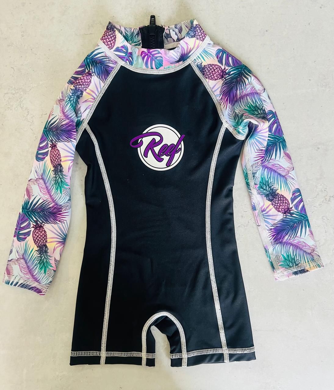 Reef - Girls Swimsuit Pine L/S - 1051940, Colour: Purple/Pineapples, SPF-Factor: UPF50, Sizes: 1-2