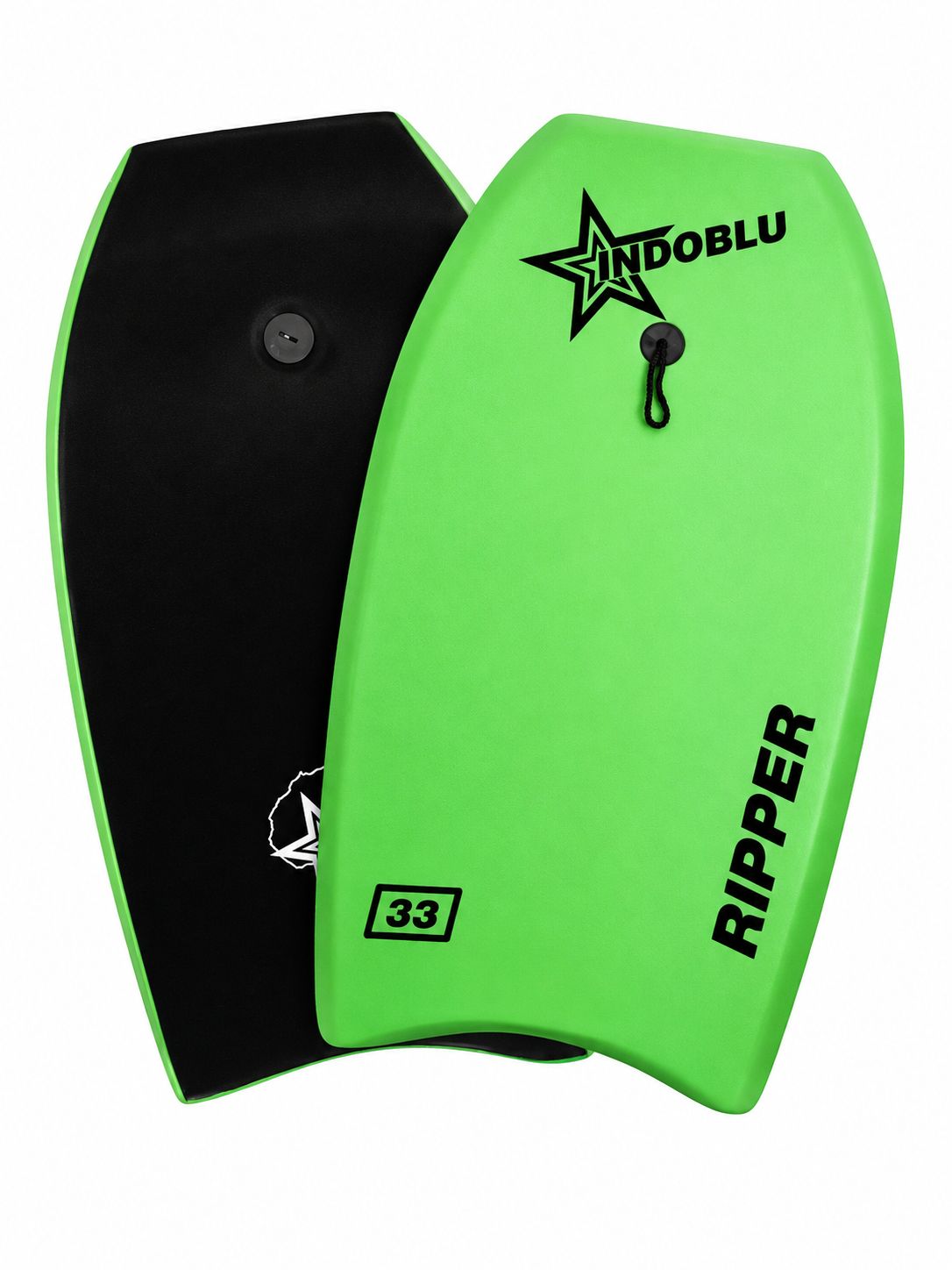 Indoblu - Bodyboard - Ripper 33" - 6 colour options, Colour: Gloss Black/Green