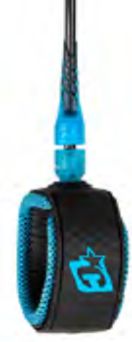 Creature - Comp Surfboard Leash - LC022006, Colour: Black/Cyan, Size.: 6' x 1/4" - 108m x 6mm