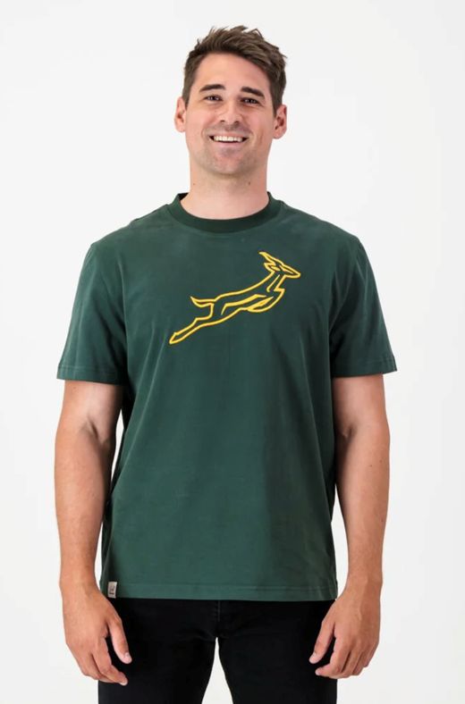 Old School Satin Stitch Springboks Crew Tee