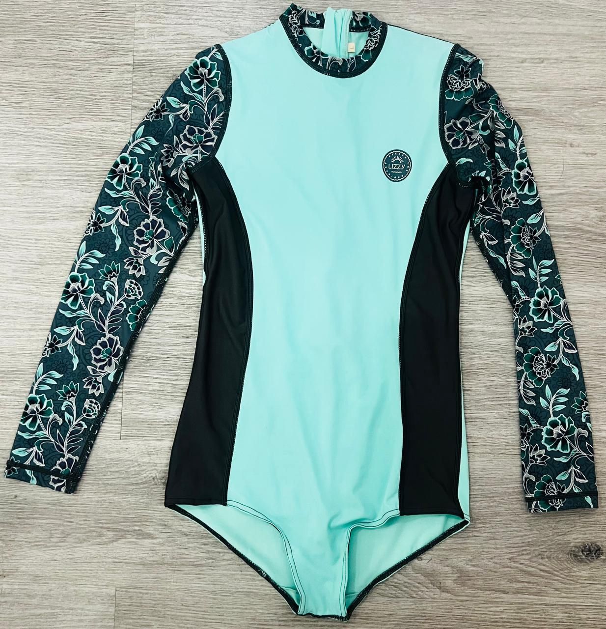 Lizzy - Manoli Ladies Long Sleeve Swimsuit LS20265, Colour: Surf Spray, Sizes: X-Small