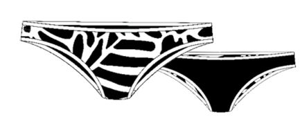 Lizzy - Bariel - Bikini Bottom - Monochrome Reversible - LS24171B, Colour: Black/White, Sizes: 28