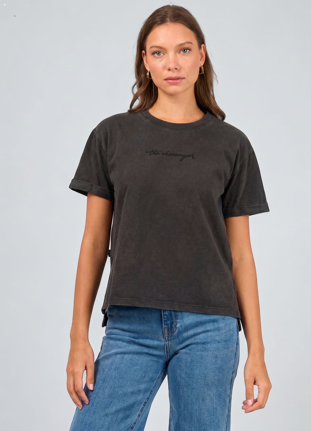 AAE Washed Tee - Washed Black, SIze: 8