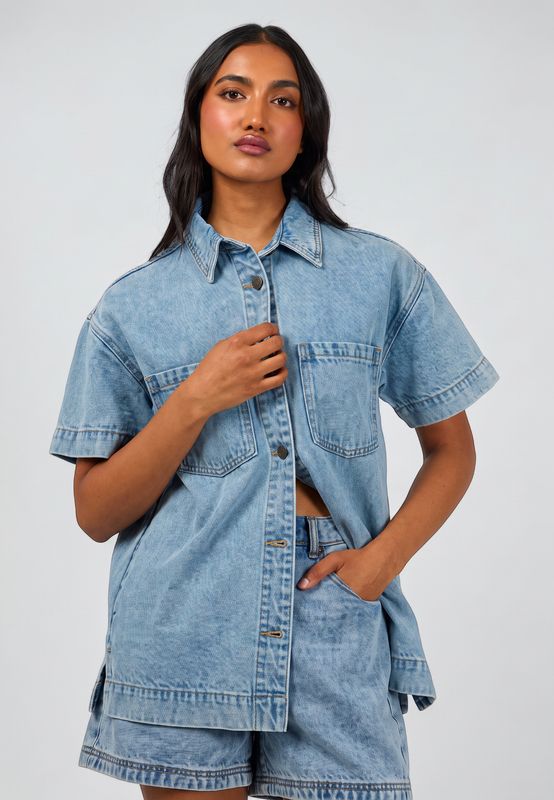 AAE Simi Denim Shirt - Light Blue
