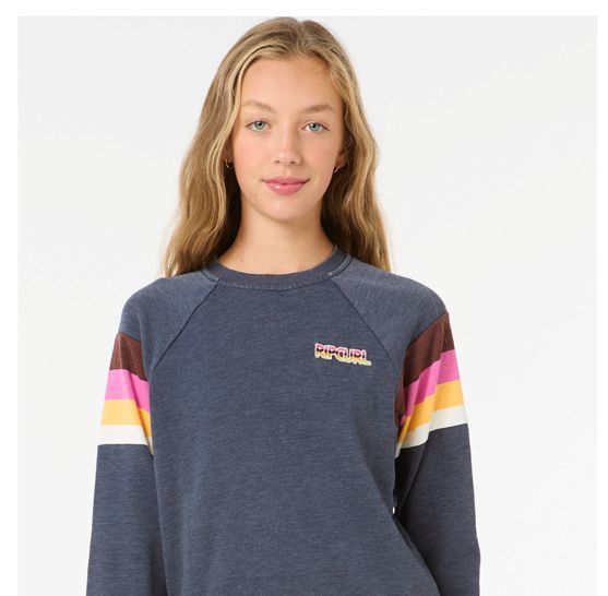 Rip Curl - Las Dalias Raglan Crew - Girls - Navy - W2502OGFL