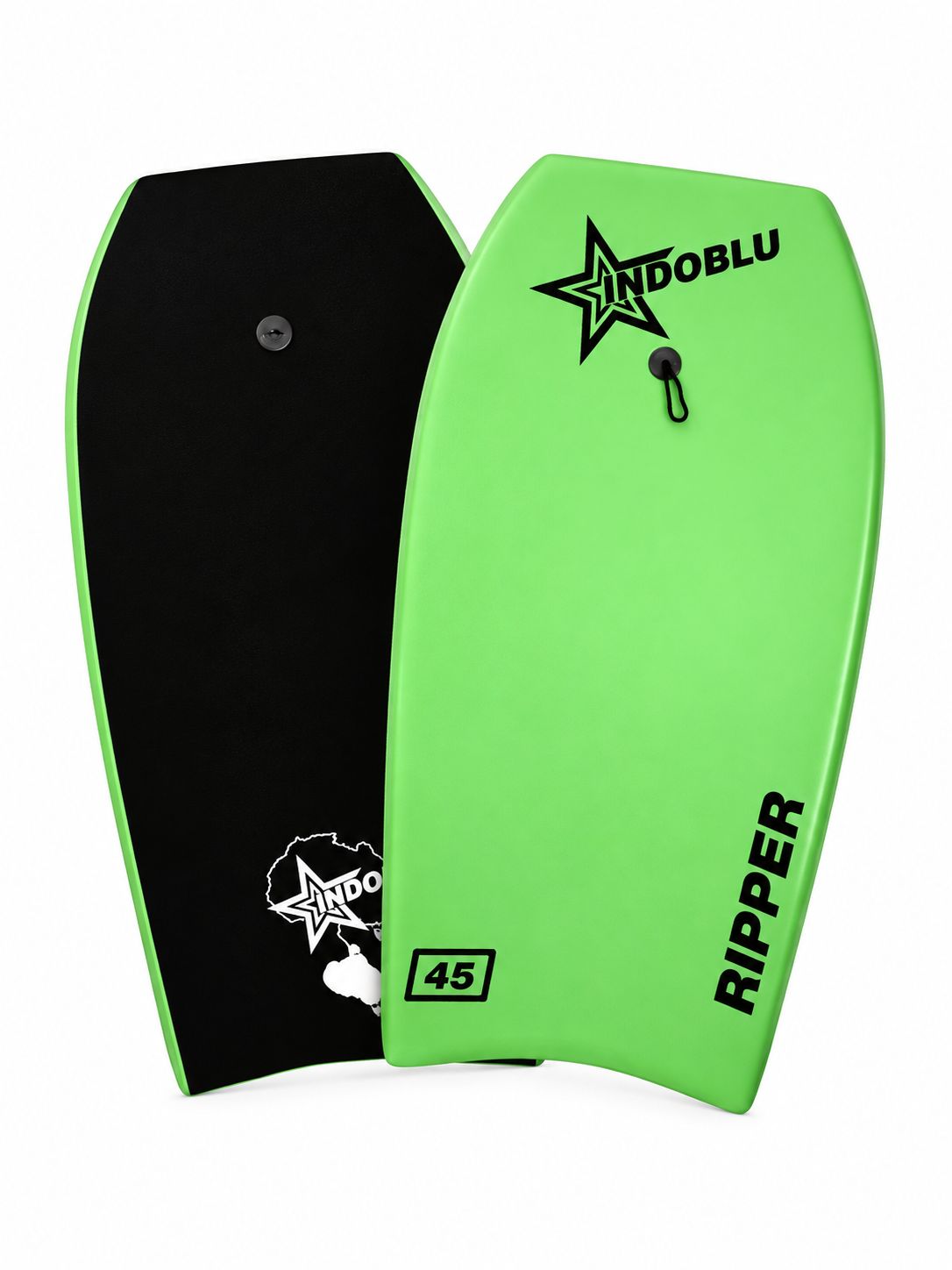 Indoblu - Bodyboard - Ripper 45" - 6 colour options, Colour: Gloss Black/Green