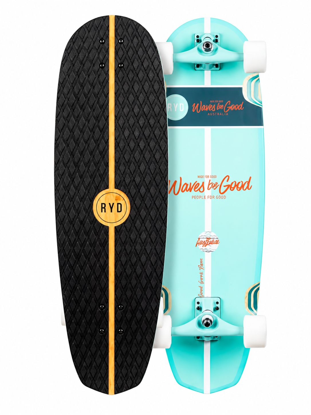 RYD - Layback Surf Skate - Good Good Vibes, Sizes: 32'' x 9.5''