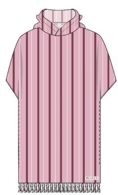 Lizzy - Hoody Towel - Cranberry - LS24414, Colour: Pink Stripe