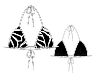 Lizzy - Tyla - Bikini Top - Monochrome Reversible - LS24176, Colour: Black/White, Sizes: 28