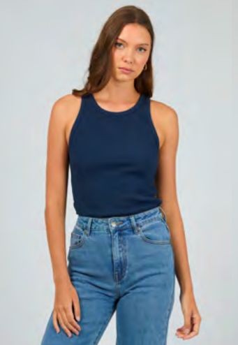 AAE - EVE Rib Tee - Navy, SIze: 8