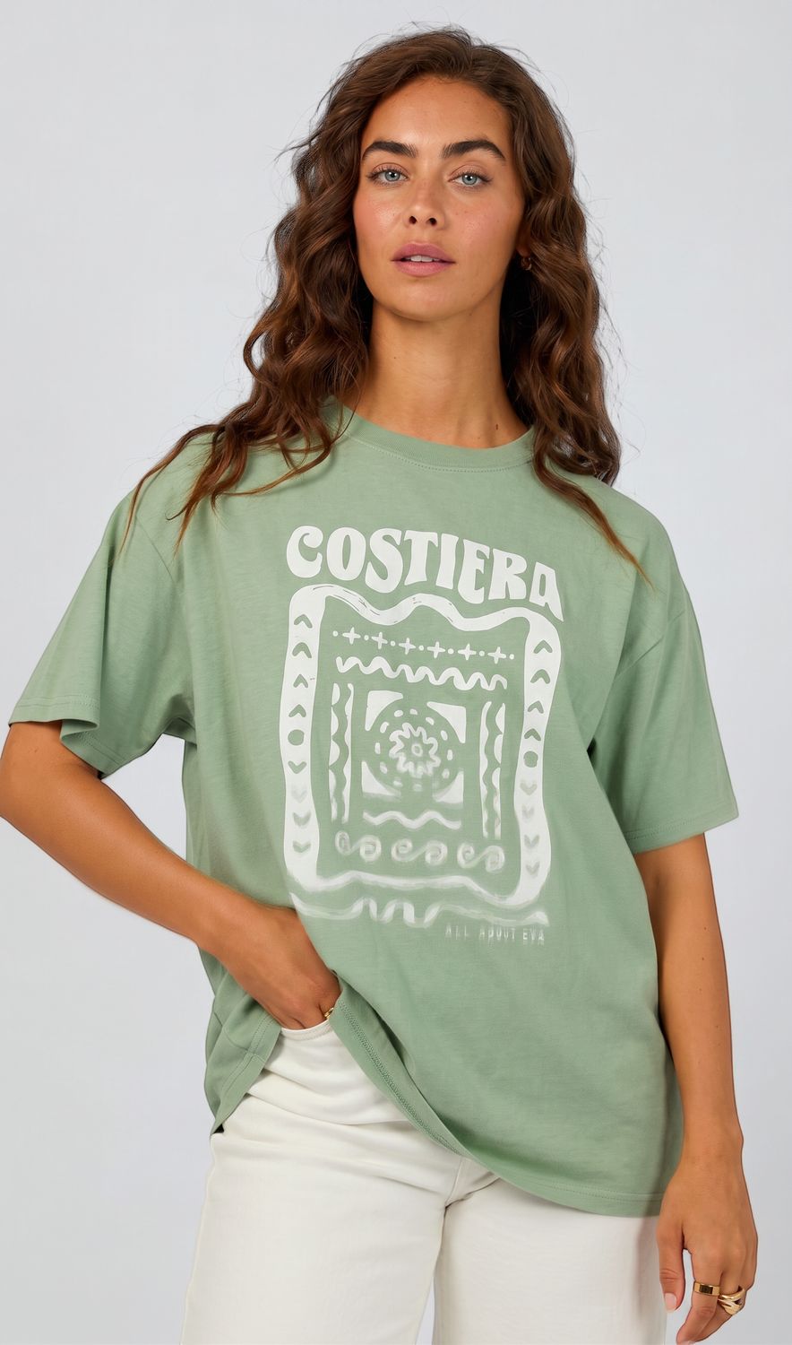 AAE - Costiera Relaxed Tee - Sage, Sizes: 8