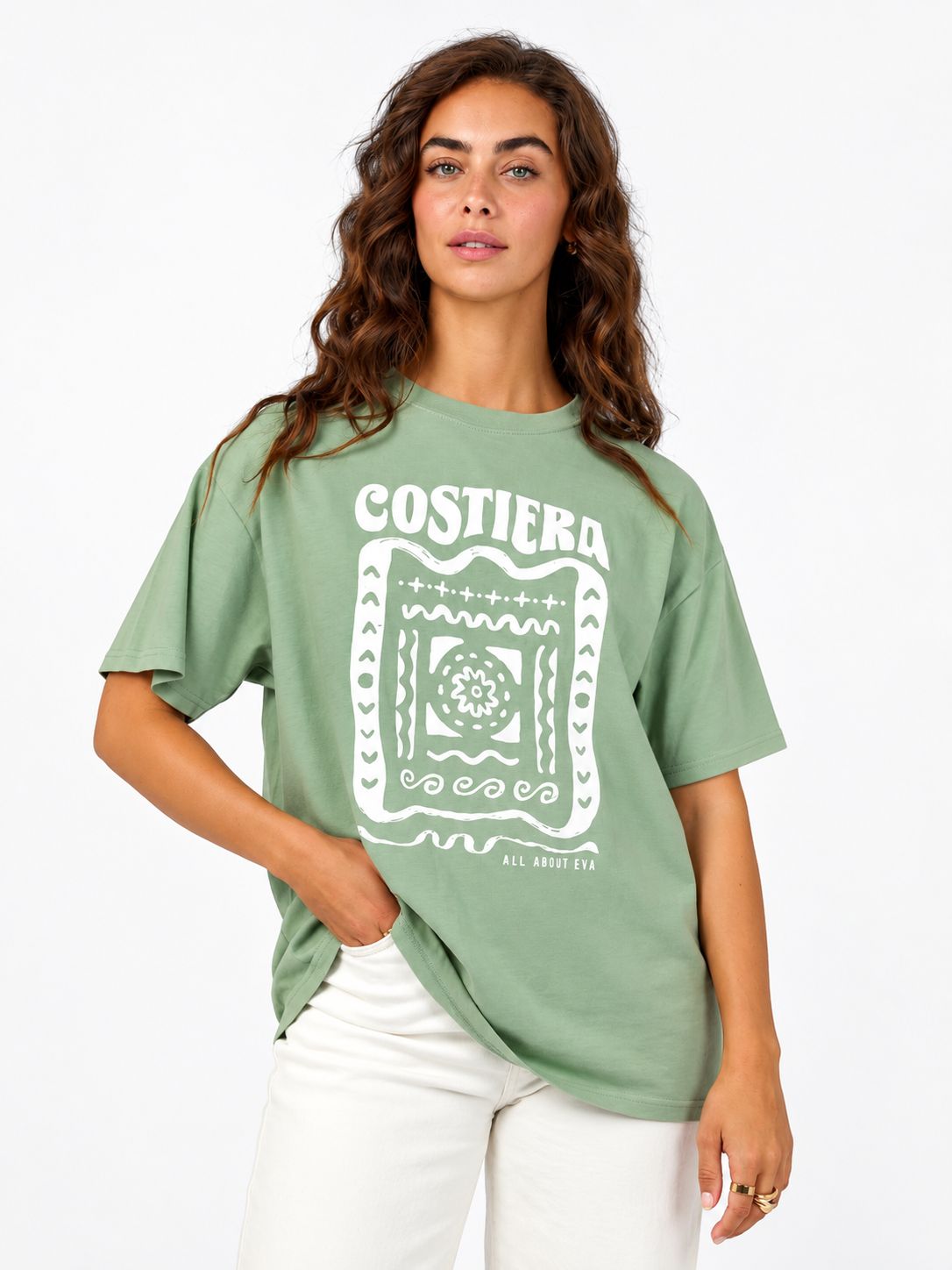 AAE - Costiera Relaxed Tee - Sage, Sizes: 10