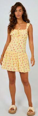 AAE - Birdie Mini Dress - Yellow Print