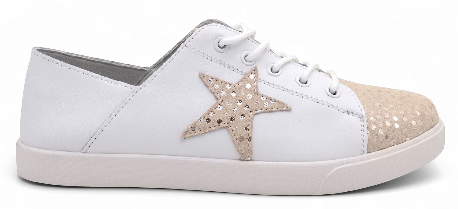 Julz - Nicki - ﻿White + Silver Champagne Spots, Sizes: UK3-(36)