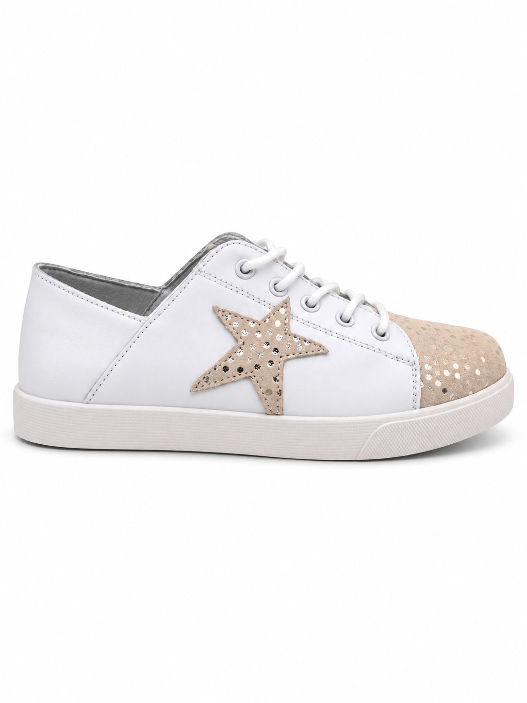 Julz - Nicki - ﻿White + Silver Champagne Spots, Sizes: UK3-(36)