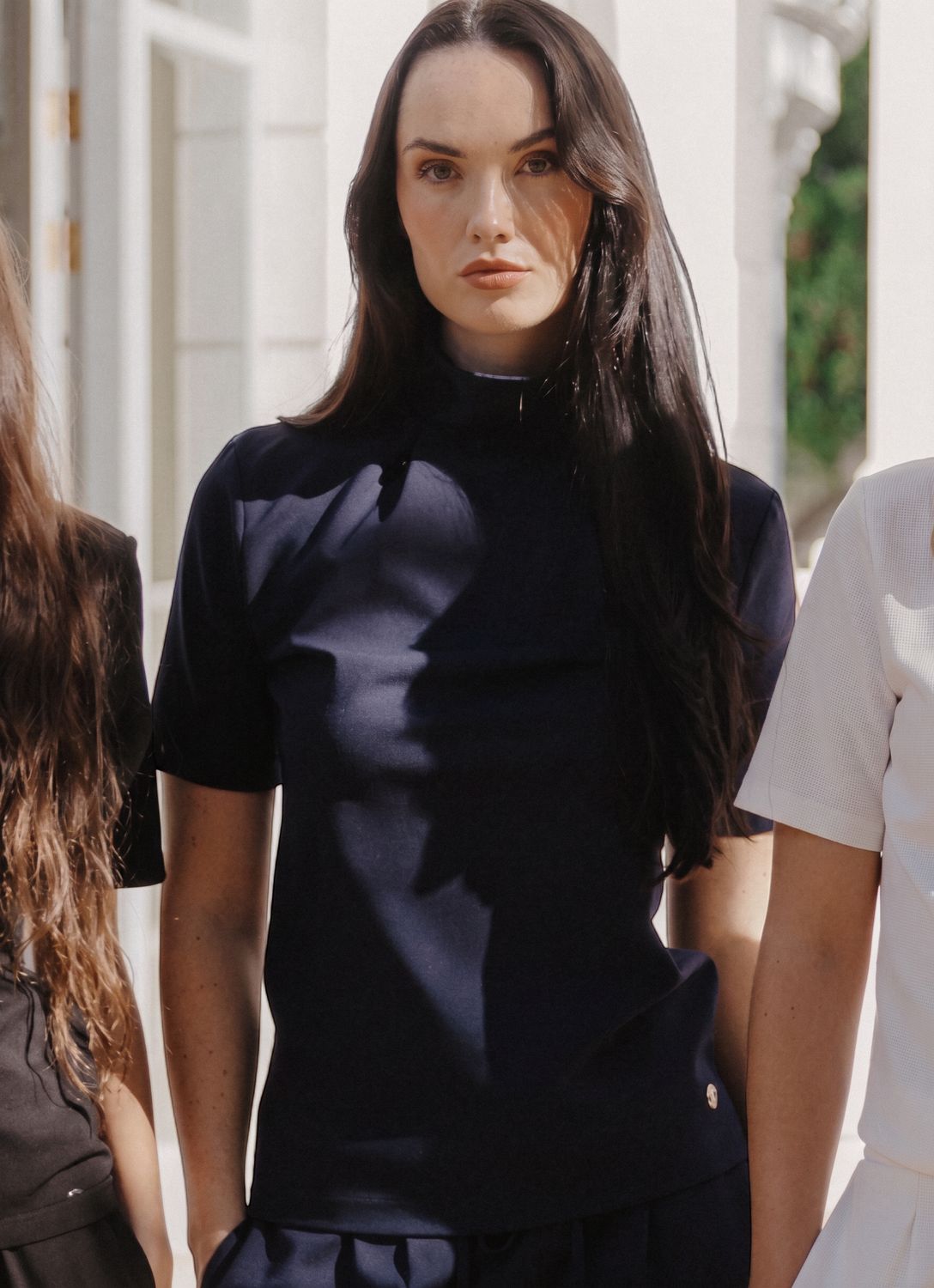 Gia- Ponti Short Sleeve Top- Navy, Size.: X-Small