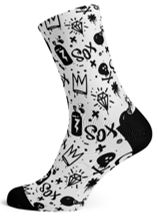 Sox - Doodle White Socks, Sizes: Small - UK12/UK3