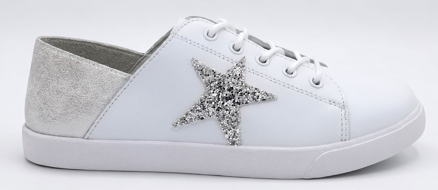 Julz - Nicki - ﻿White + Glitter Star - 11051, Size.: 3uk (36)