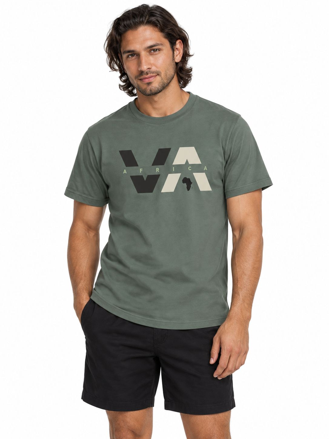 RVCA - S/S T-Shirt - Va Africa Balanced SS - Jade - MENS, Sizes: Small