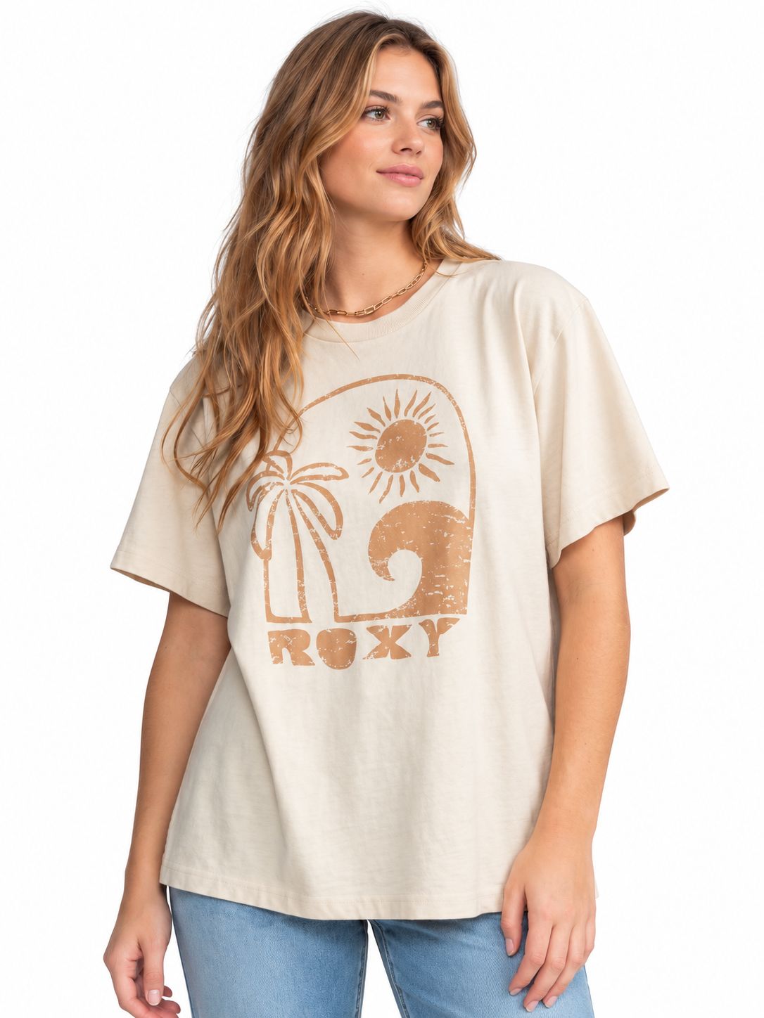 Roxy - Mazzy Tee B - Parchment, Sizes: X-Small