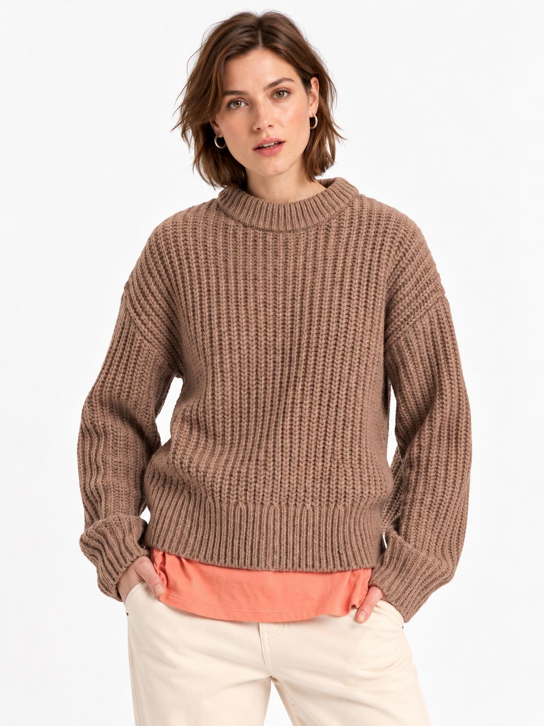 Roxy - Coming Home Sweater - Portablla, Colour: Caramel, Sizes: X-Small