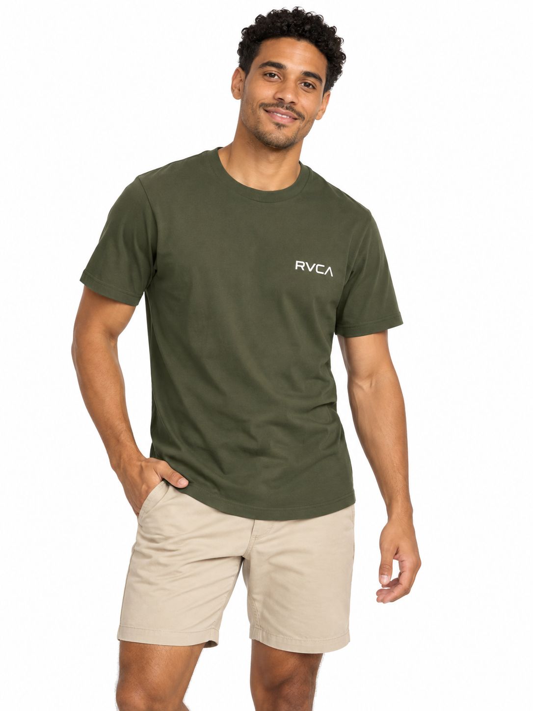 RVCA - S/S T-Shirt - Small Rvca Essential SS - Olive - MENS, Sizes: X-Small
