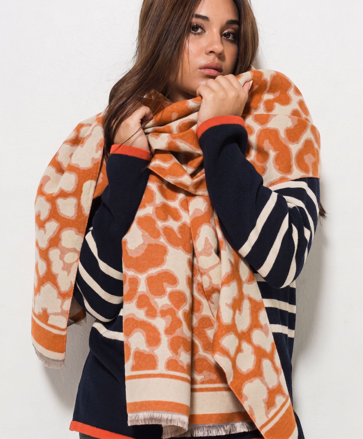 Ateljee - Lazy Leopard Print Wrap, Colour: Orange