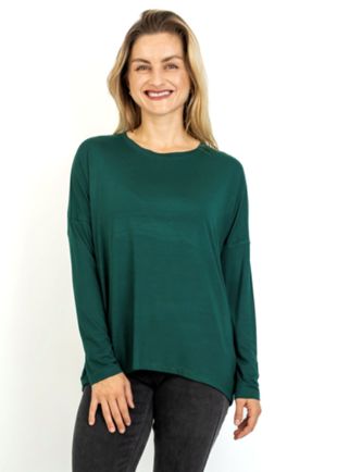 Slick - Knit classic tee with back seam -  Cypress Green