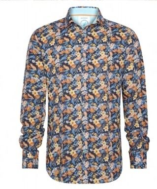 FNF - 31.015 - Navy Floral Long Sleeve Shirt