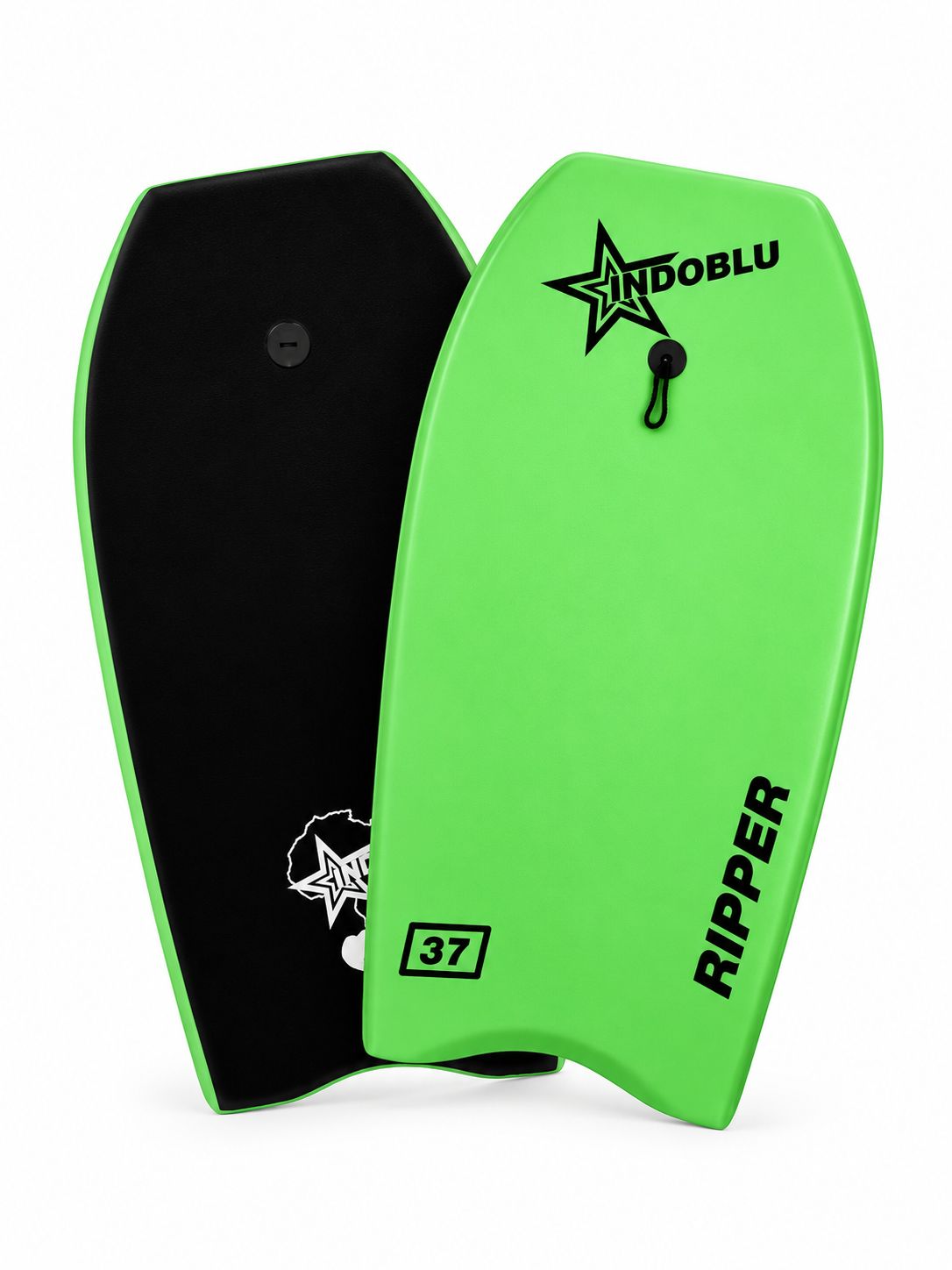 Indoblu - Bodyboard - Ripper 37" - 6 colour options, Colour: Gloss Black/Green