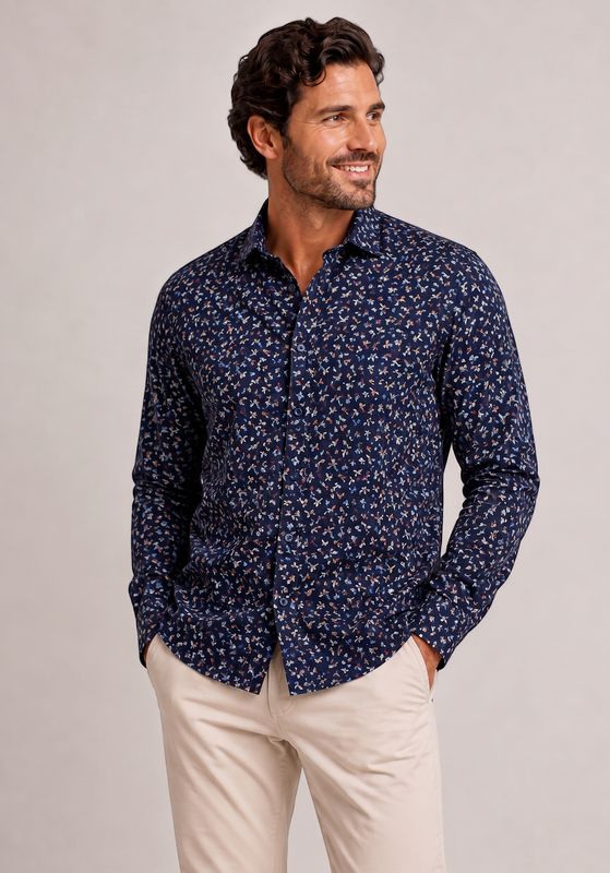 FNF - Long Sleeve Shirt - Navy Tajine  - 31.001
