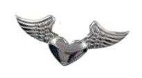 Crocs - Jibbitz - Silver Metal Heart &amp; Wings - 10011081, Size.: Singles
