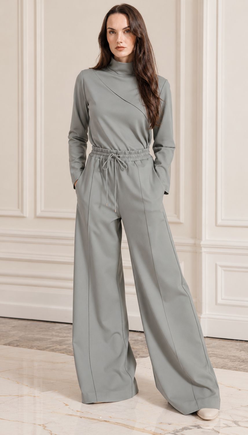 Gia- Ponti Wide Legged Pants - Sage, Size.: X-Small