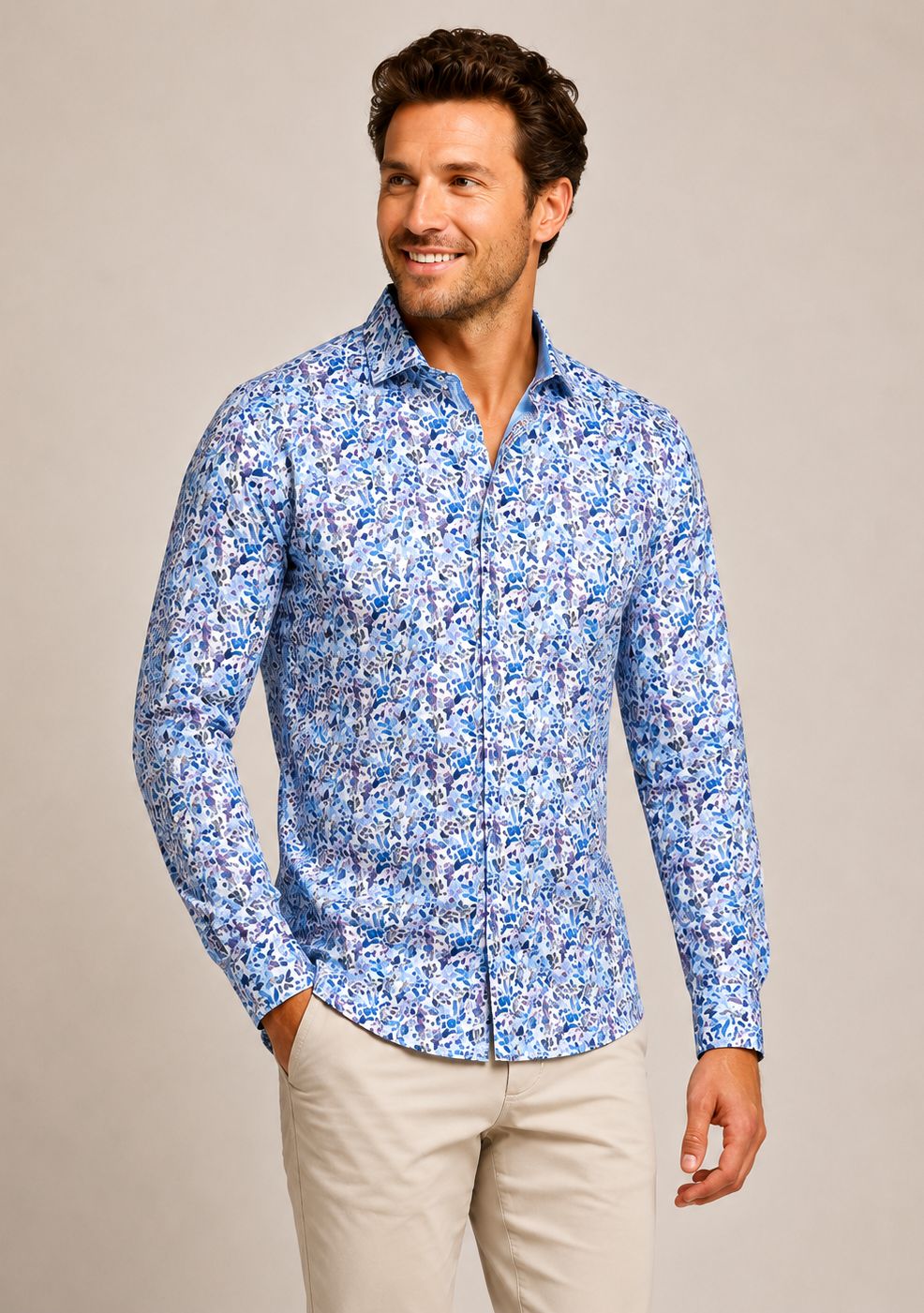FNF - Long Sleeve Shirt - Cobalt Citrus  - 31.003, Size.: Small