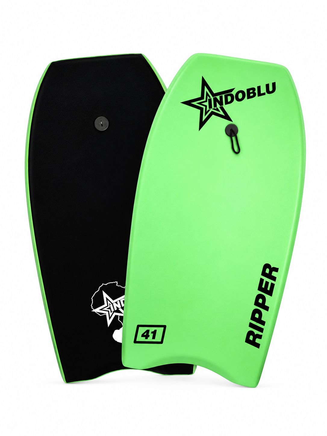 Indoblu - Bodyboard - Ripper 41" - 6 colour options, Colour: Gloss Black/Green