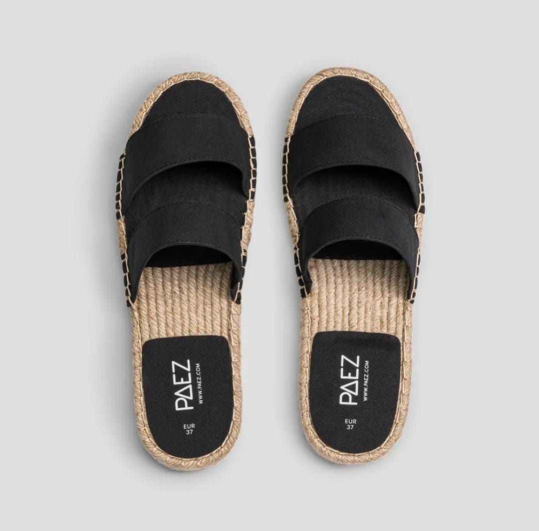 Paez - Sandal Straps Vegan Suede, Colour: Vegan Suede Black, Size.: UK 4/37