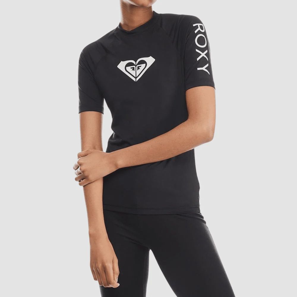 Roxy - Whole Hearted S/S Rash Vest, Colour: Black, Size.: X-Small