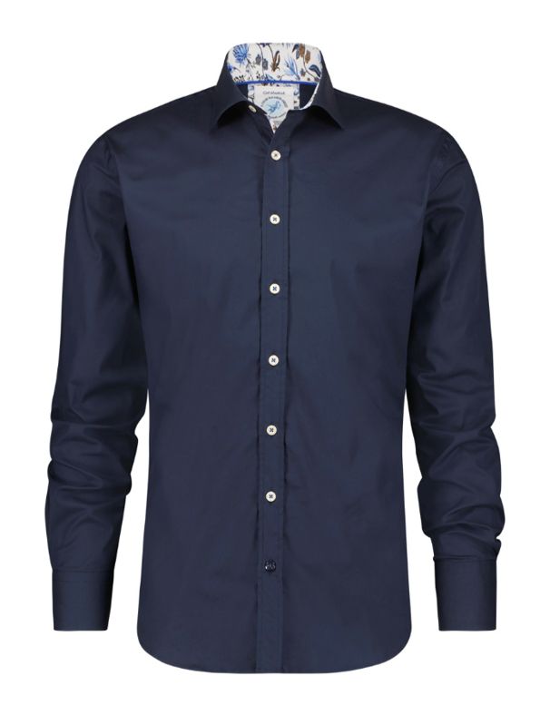 FNF -99.0005.604- L/S  Power Stretch  Shirt - Navy, Size.: Medium