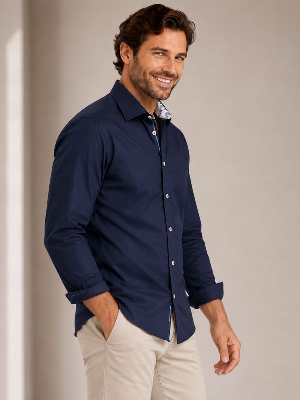 FNF - L/S  Power Stretch  Shirt - Navy - 99.0005.604